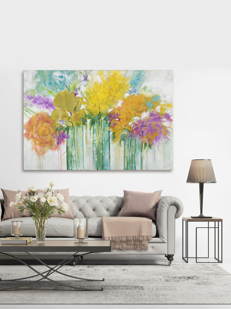 Marmont Hill, "Warm Summer Blooms I" by Julie Joy Print on Wrapped Canvas, 24x16