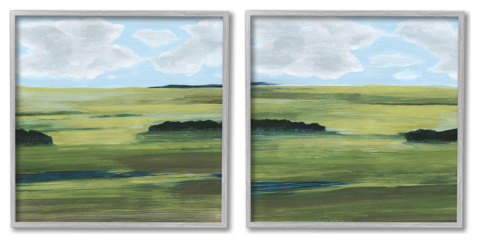 Rustic Green Valley Trees ,17 x 17