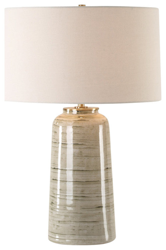 Uttermost Strata Tan Glaze Table Lamp