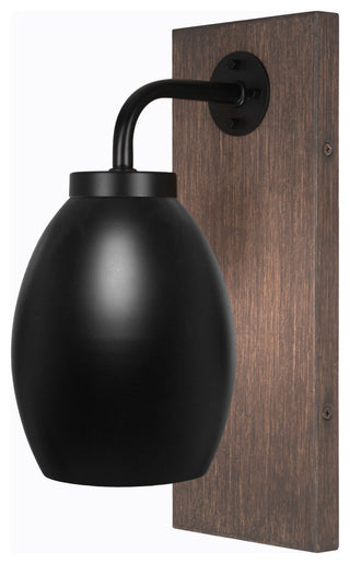 Oxbridge Wall Sconce, Matte Black & Painted Distressed Metal, 5" Shade