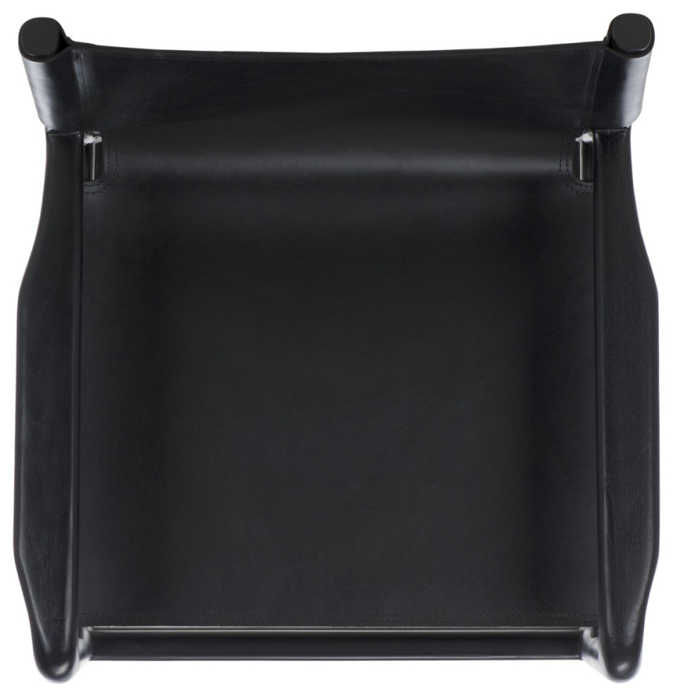 Safavieh Couture Cassaphina Leather Arm Chair, Black