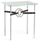 Equus Side Table, Sterling Finish, Bronze Accents, Black Leather Strap