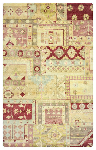 Rizzy Home Aquarius AQ8841 Burgundy Patchwork Area Rug, Rectangular 2'x3'