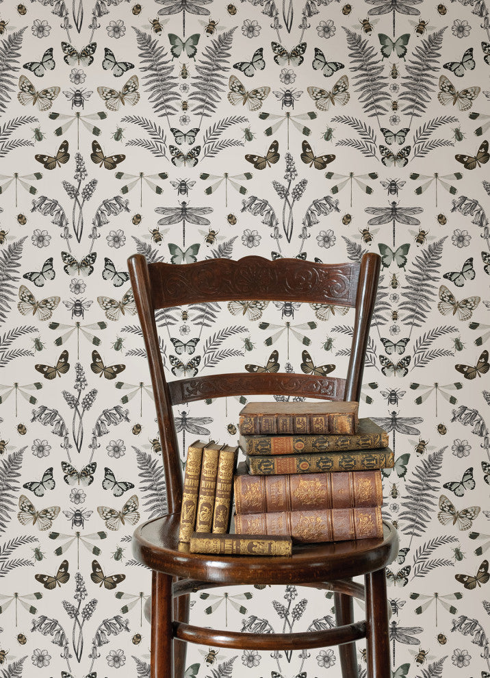 Hidden Treasures White Peel and Stick Wallpaper