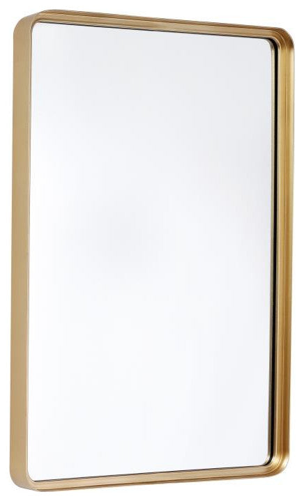 Janinne Decorative Wall Mirror, Matte Gold, 20"x30"