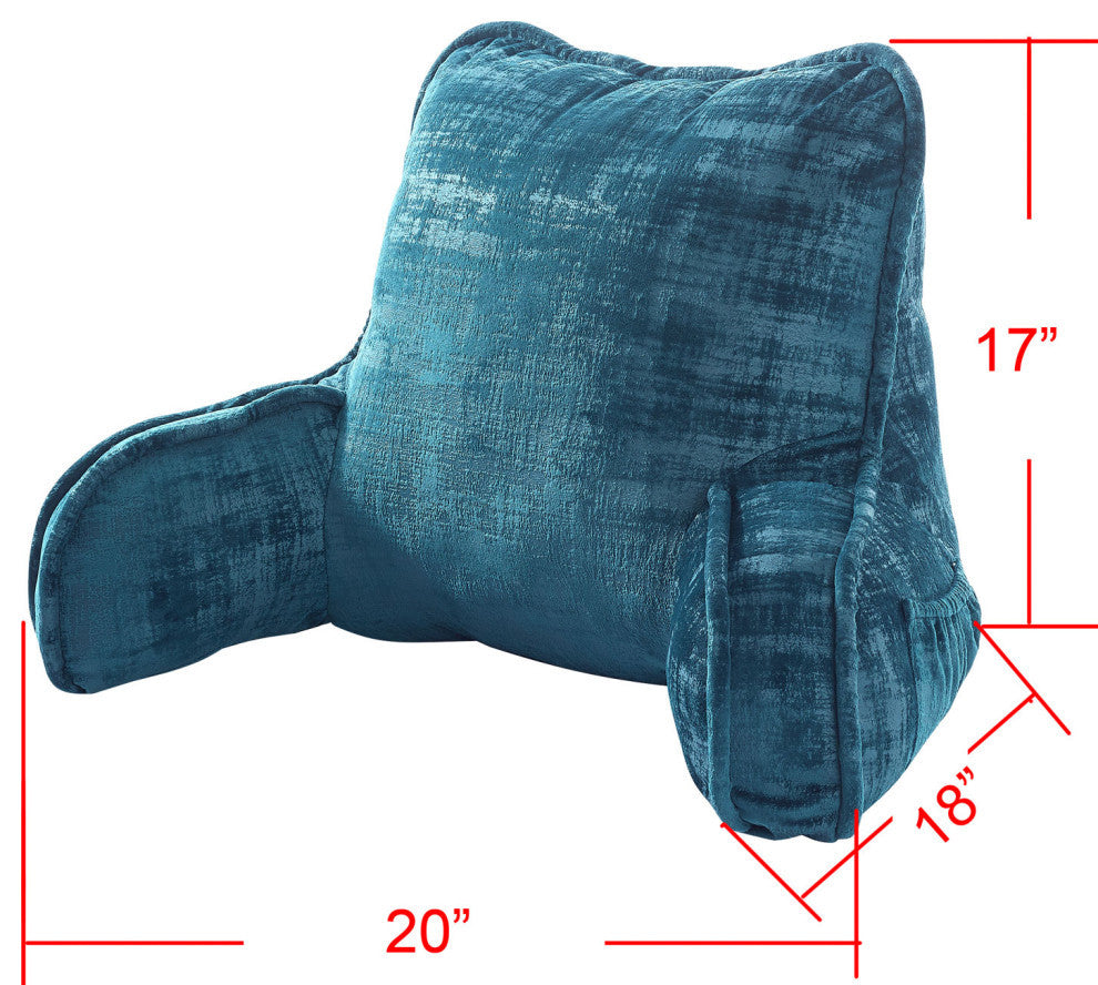 Textured Velvet DIY Bed Rest Cover and Inserts, Agate Green, 20"x18"x17"