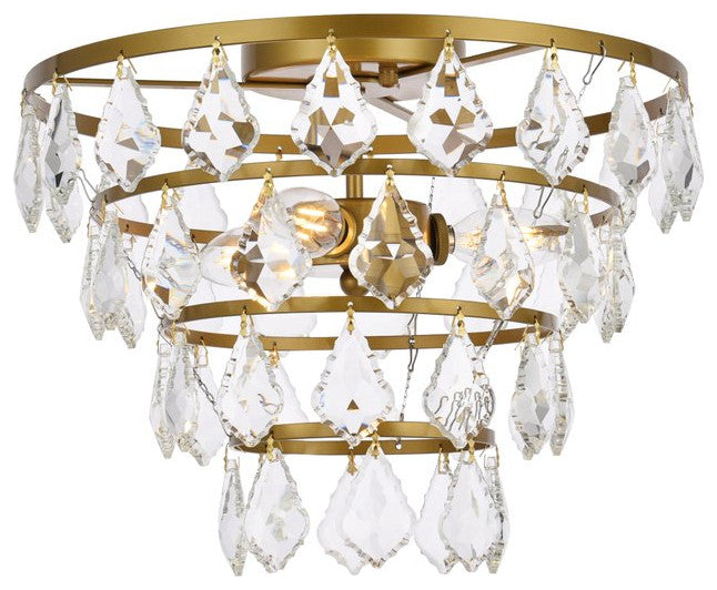 Evan 14" Flush Mount, Brass