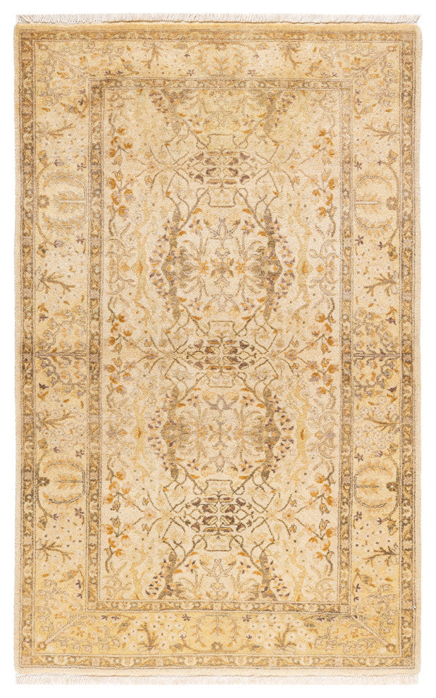 Shaik One-of-a-Kind Hand-Knotted Area Rug Ivory, 3'3"x5'2"