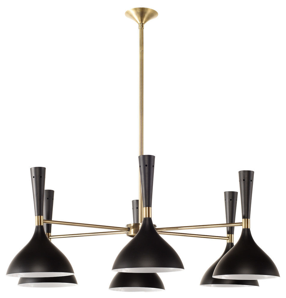 Nella Pendant Light in Black and Brushed Gold