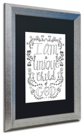 Elizabeth Caldwell 'Unique Child of God' Art, Silver Frame, Black Mat, 16x20
