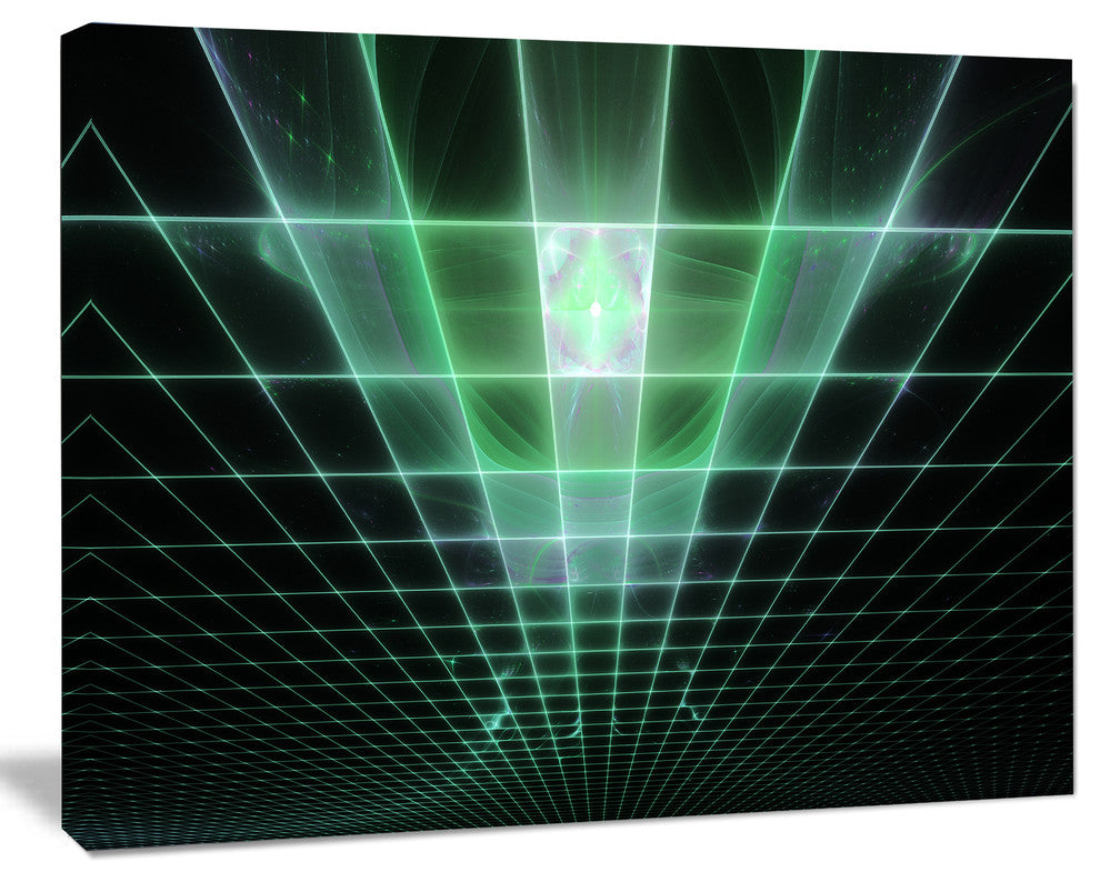 Light Green Bat on Radar Screen, Oversized Abstract Canvas Art Print, 60x40