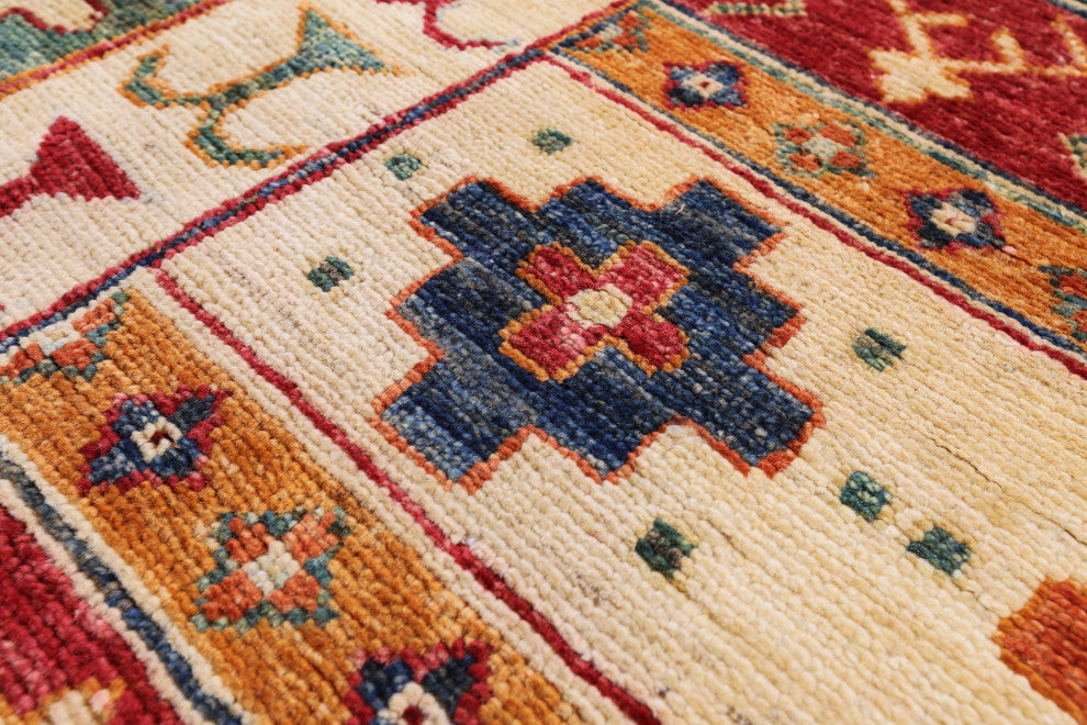 Super Kazak Hand Knotted Wool Rug 5' 6" X 7' 9" Q11078