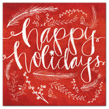 Red Happy Holidays Canvas Wall Art, 12"x12"