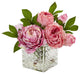 Peony In Glass Vase