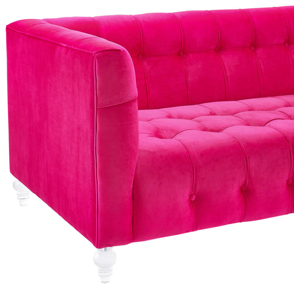 Bea Hot Pink Velvet Sofa