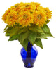 Nearly Natural Sunflower Artificial Arrangement in Blue Vase Yellow