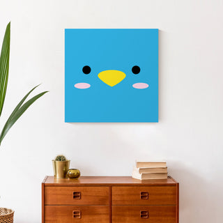 Blue Bird Face 20x20 Canvas Wall Art