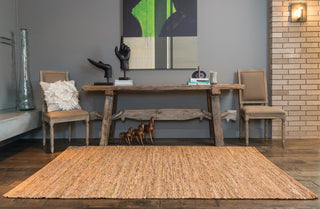 Natural Leather & Jute, Edge Area Rug, Tan, 5'x7'6"