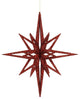 16" Red 3D Glitter Star