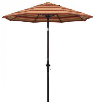 7.5' Bronze Collar Tilt Lift FiberglassRibAluminumUmbrella, Ast Sunset Sunbrella