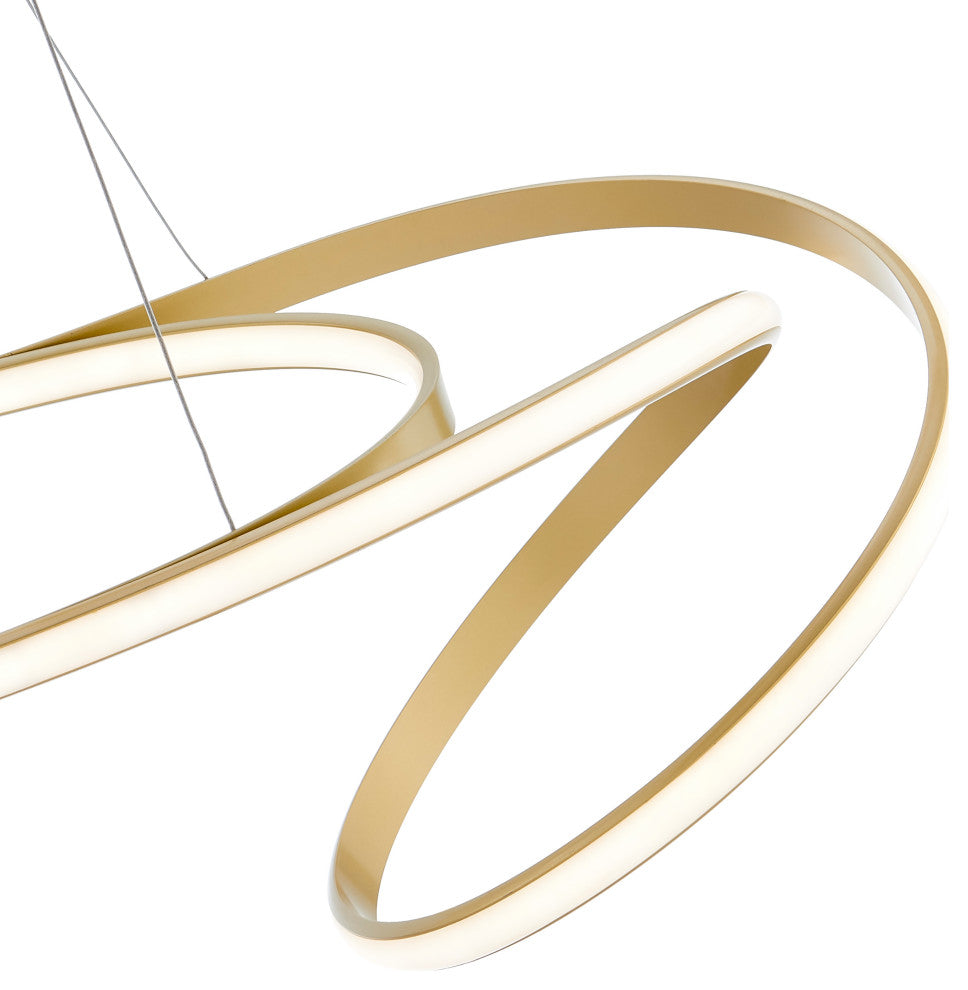 Moscow Dimmable Integrated LED Chandelier, Gold, Without Smart Dimmer