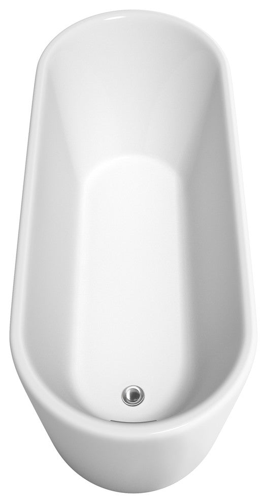 Ursula 67" Freestanding White Bathtub, Polished Chrome Drain and Overflow Trim