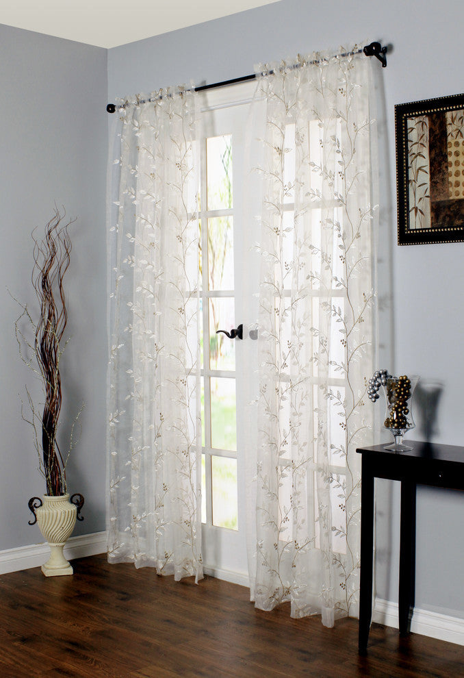 Venice Rod Pocket Curtain Panel 54 x 95 in White