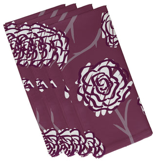 Spring Floral 2, Floral Print Napkin, Purple, Set of 4