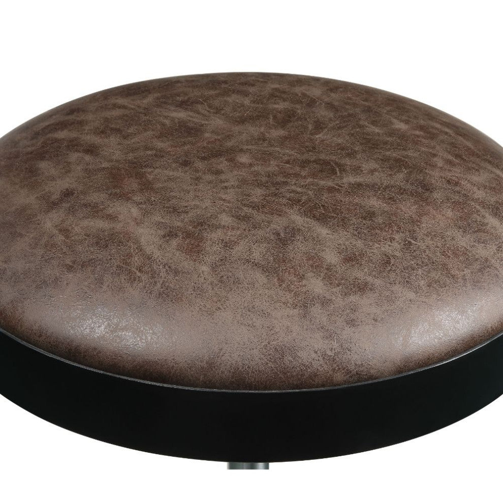 Acme Ouray Adjustable Stool With Swivel Set-2 Vintage Mocha PU and Black