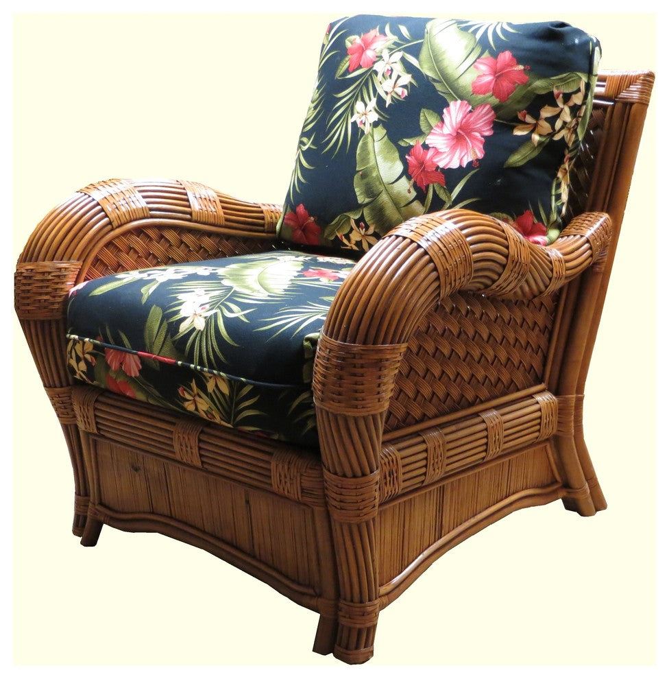 Kingston Reef Arm Chair in Cinnamon, Mint Fabric