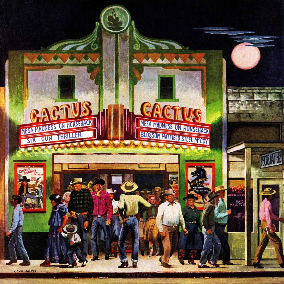 "Cactus Theater" Painting Print on Canvas by John Falter