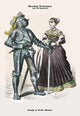 German Costumes: Knight with Sword and Noble Woman - Framed Paper Poster