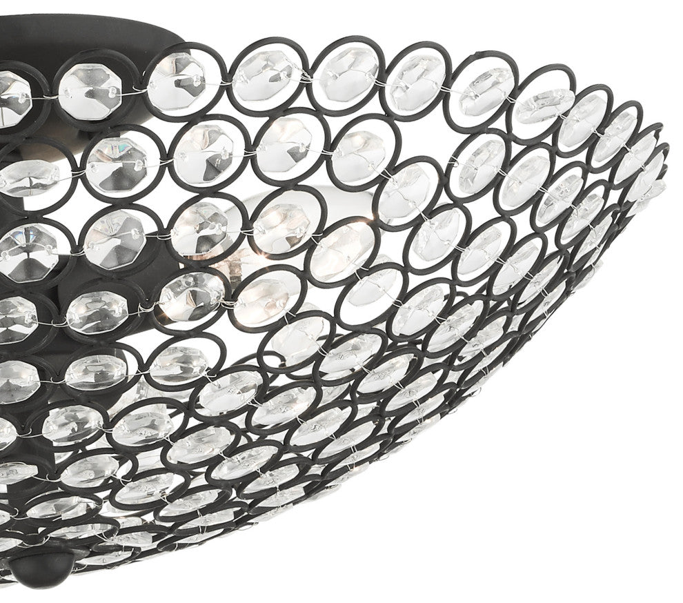 Black Casual, Sparkling, Shimmery, Transitional, Semi Flush