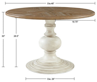 Madison Park Wood  Mid-century Modern Dining Table, Reclaimed Walnut/Antique Cream, Dining Table