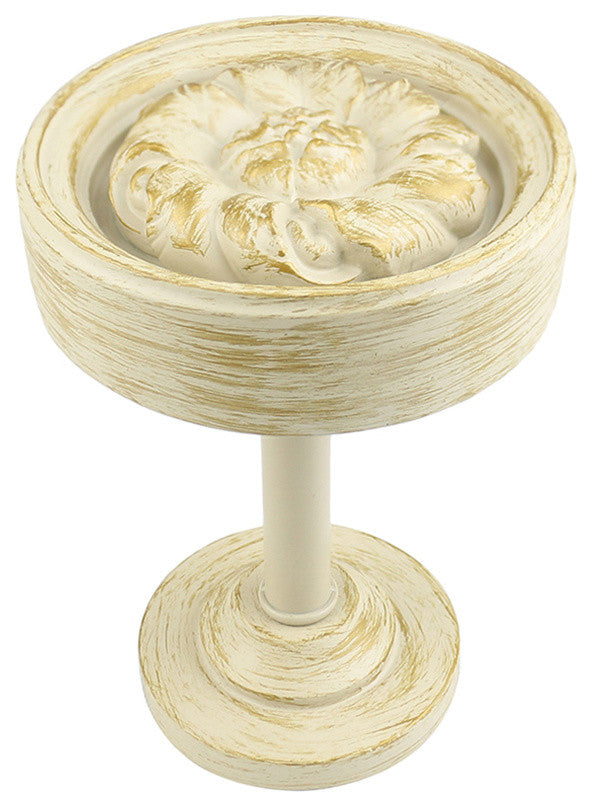 Petros Drapery Holdback Medallion, Gilded French White