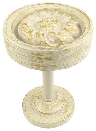 Petros Drapery Holdback Medallion, Gilded French White