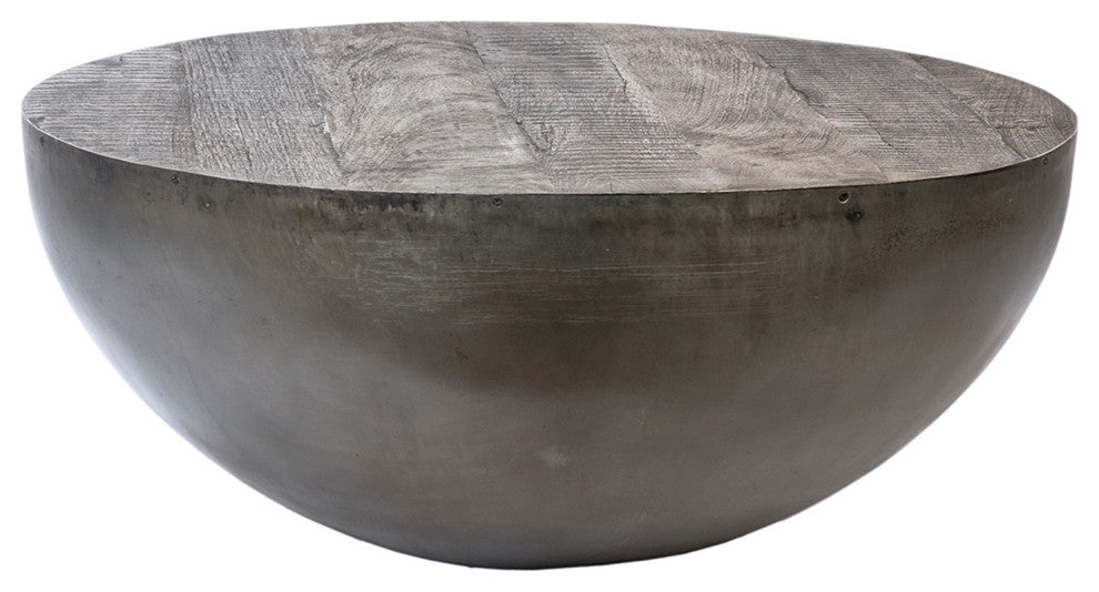 Grey Wood and Iron Coffee Table