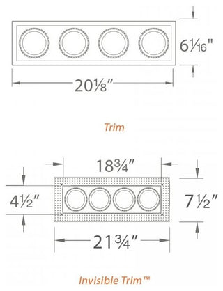 LED Precision Multiple Four-Light Trim, Black