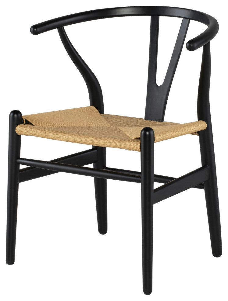 Alban Wishbone Dining Chair, Black