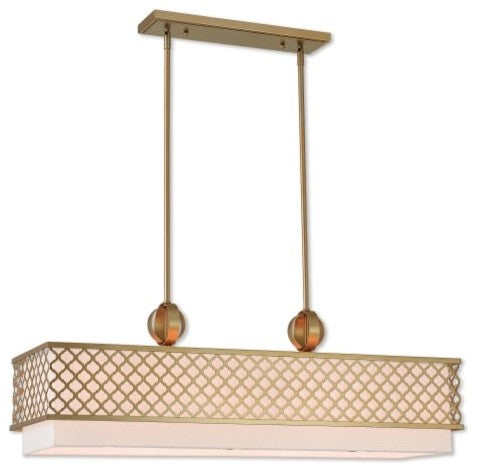 Livex Lighting Arabesque Light Linear Chandelier, Soft Gold