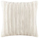 Madison Park Brushed Solid Stripe Plaited Long Fur Square Pillow, Ivory