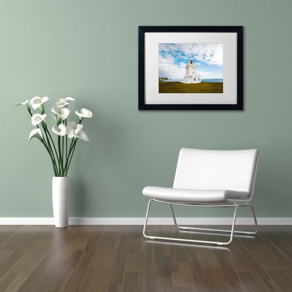 Philippe Sainte-Laudy 'Dyrholaey Lighthouse' Matted Framed Art