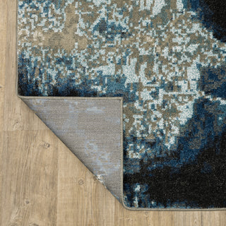 Vander Glass Blue/Beige Power-Loomed Area Rug, 2'3"x7'6"