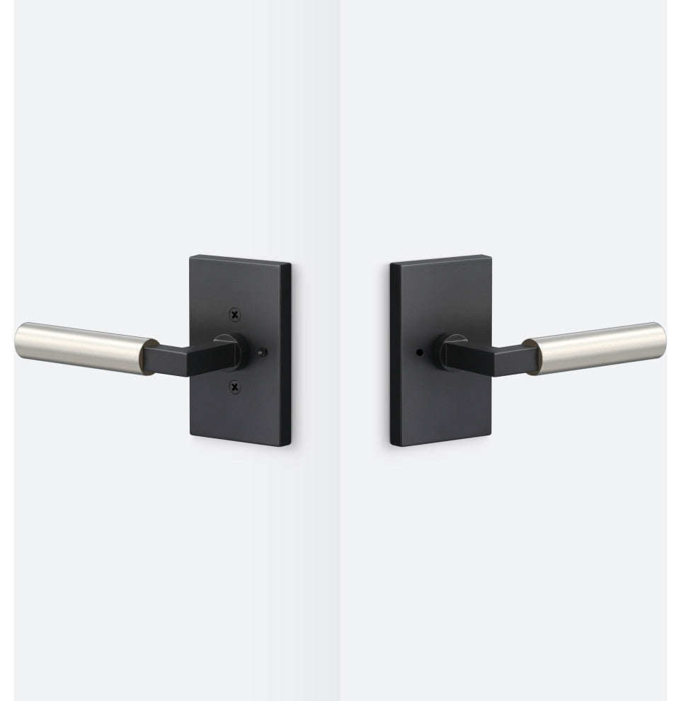 Levanto Privacy Rosette, Flat Black, Smooth Grip in Nickel