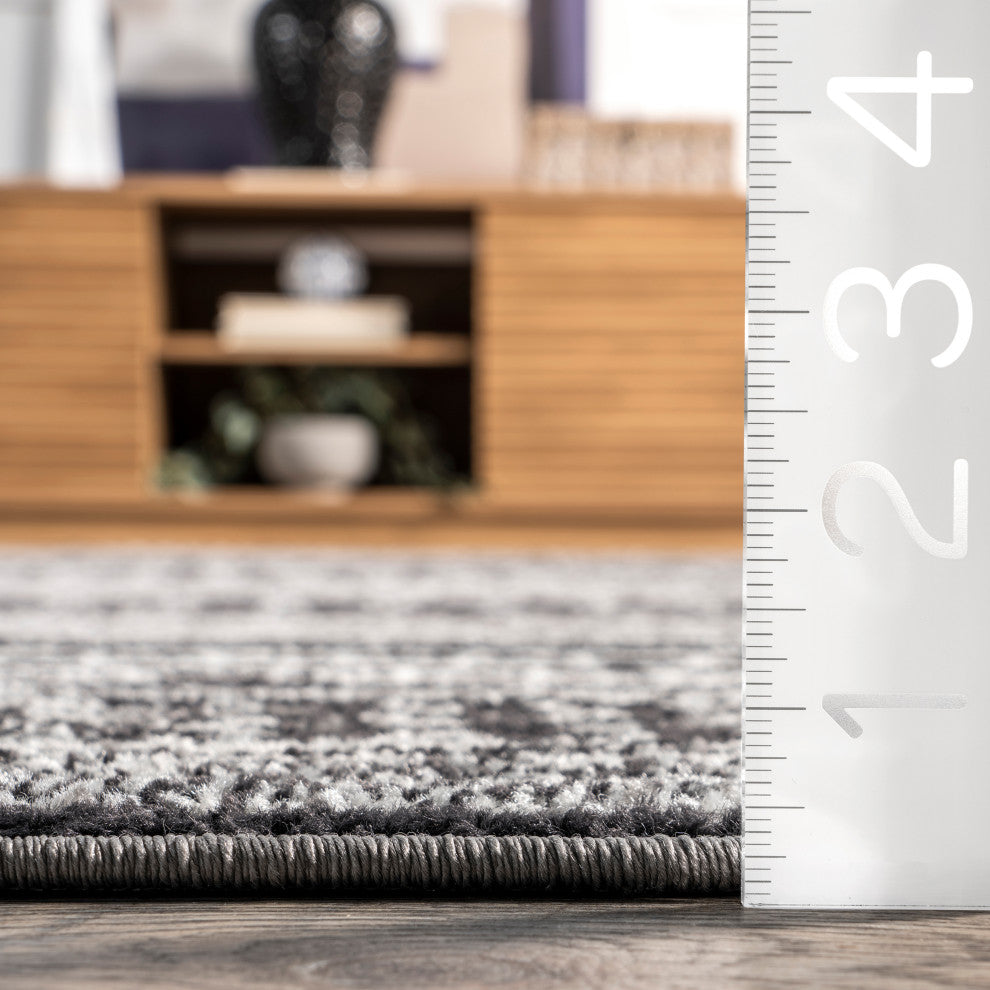 Nuloom Nova Stripes Contemporary Area Rug, Dark Grey 4'x6'