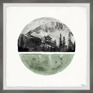 "Green Cold Mountain" Framed Painting Print, 18"x18"