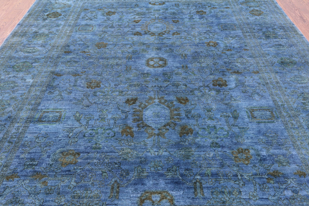 Handmade Full Pile Overdyed Wool Rug 9' 1" X 12' 0" - WR1421