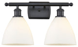 Innovations 516-2W-BK-GBD-751 2 Light Bath Vanity Light, Matte Black
