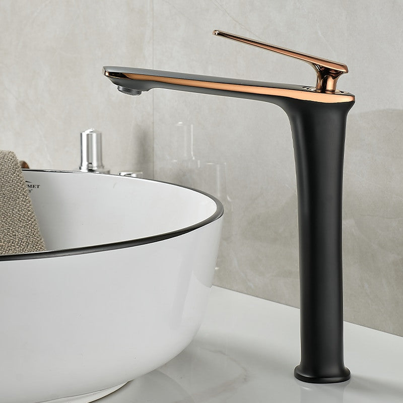 Becola™ Single Handle Bathroom Faucet, Black & Rose Gold