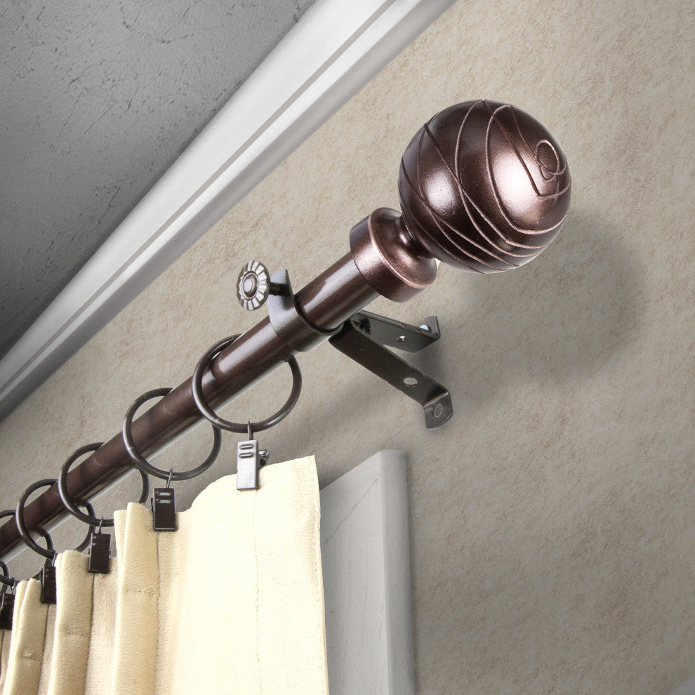 Arman Curtain Rod, Cocoa, 120-170"